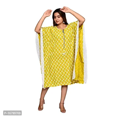 Pushpa Collections Kaftan Kurti for Women and Girls Printed Solid Rayon