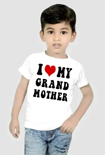 Boys Stylish And Fashionable White Cotton Blend Printed Tees