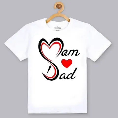 Stylish White Cotton Blend Printed Tees For Boys