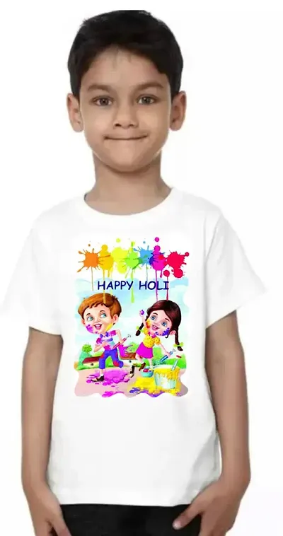 Comfy Holi Printed T-shirt For Kids