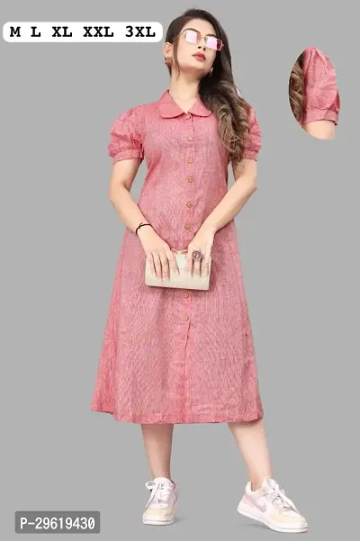 Stylish Cotton Printed Dress For Women-thumb0