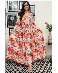 Fancy Georgette Printed Maxi Dress With Dupatta For Women-thumb3