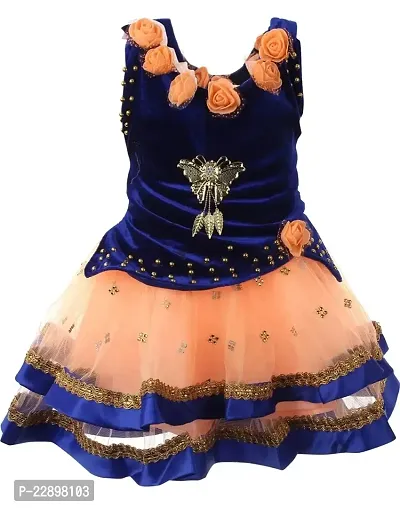 SV Garments Frock for Girl Soft SilkBlend Middi Birthday Dress-thumb0