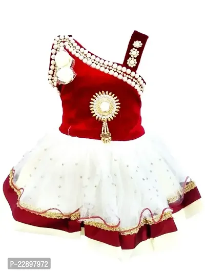 Infant Girl Ethnic Frock for Girls Festive/Wedding Dress-thumb0