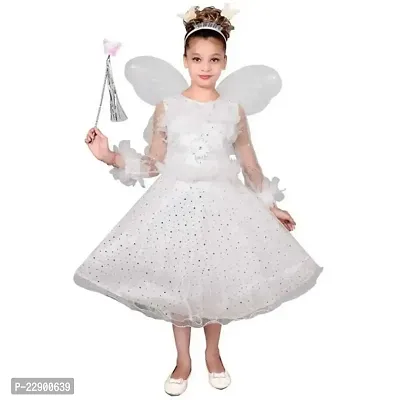 NEEL WORK  HUB Baby Girl's Angel Pari Dress White Color 8 Year Dress