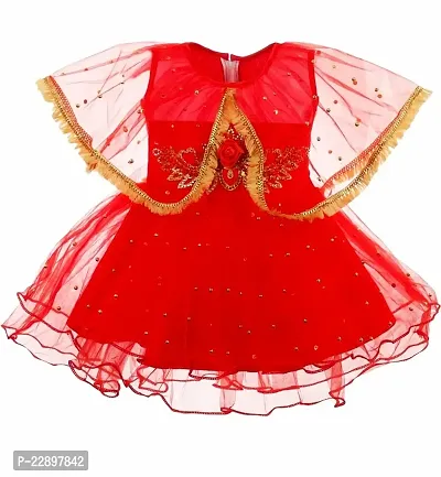 SV Garments Baby Girls Frock Dress with Soft net for 6-12month Baby Girl-thumb0