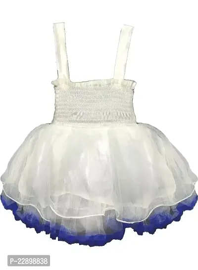 SV Garments Baby Girls Frock Dress with Soft net for 6-12month Baby Girl (Blue, 3-6 Month)-thumb2