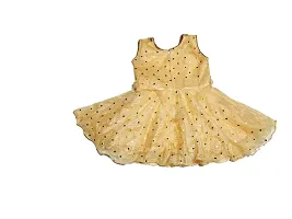 SV Garments Baby GirlGirl's Fit and Flare Knee Length Dress or 6-12 Month (Golden)-thumb1