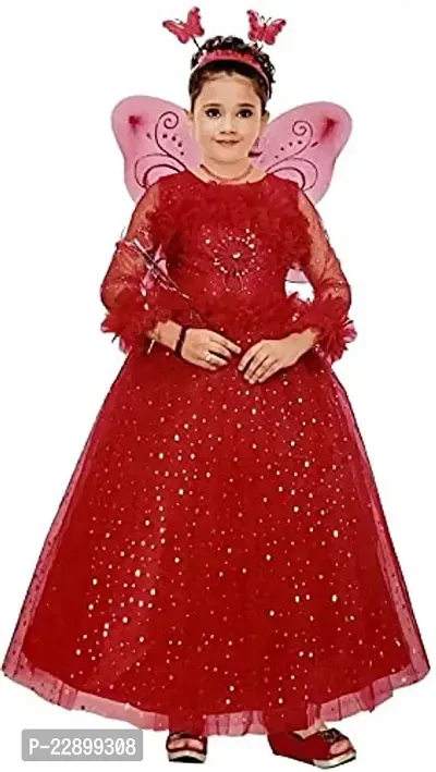 Parth Needs Kids Girls Pari Partrywear Dress Red Color (2-3 Years)-thumb0