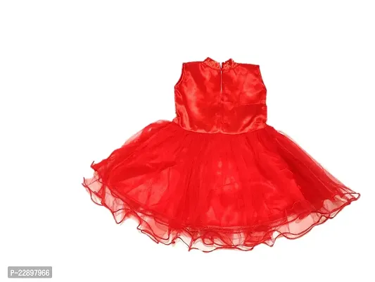 SV Garments Kids Floral Appliqu? Festive Gown Dress for Girls.Baby Girl's Knee Length Birthday Doll Frock Dress-thumb2