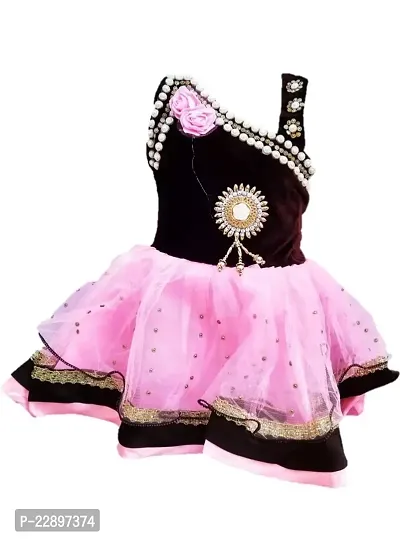 Infant Girl Ethnic Frock for Girls Festive/Wedding Dress (Pink, 3-6 Months)