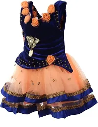 SV Garments Frock for Girl Soft SilkBlend Middi Birthday Dress-thumb2