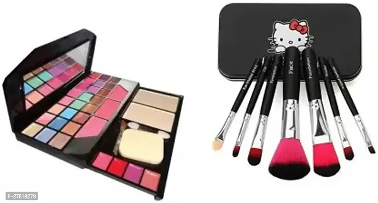 Beauzy 6155 Super Pigmented Eyeshadow Palette With Black Brush Set 7 In 1