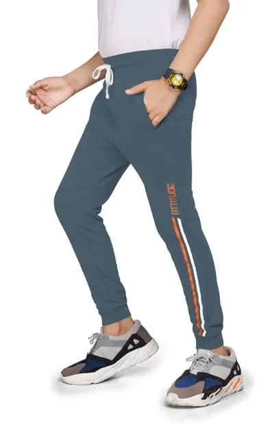 Boys Kids All Day Comfort Cotton Track Pant for Casual wear, Playing & as Night Pant - Attitude