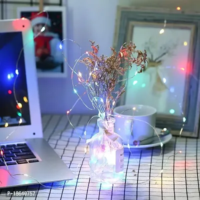 Cloud Search Light Copper Wire String Fairy Lights LED Lights 3AA Battery Powered (2M (20 LED Multicolor 2 Unit))-thumb4