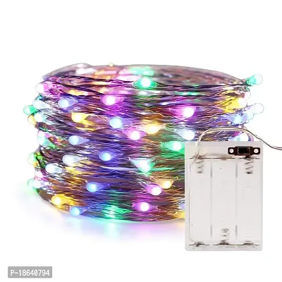 Cloud Search Light Copper Wire String Fairy Lights LED Lights 3AA Battery Powered (AA Battery 5M(Multicolor 50 LED Pack of 1))-thumb0