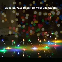 Cloud Search Light Copper Wire String Fairy Lights LED Lights 3AA Battery Powered (2M (20 LED Multicolor 2 Unit))-thumb1