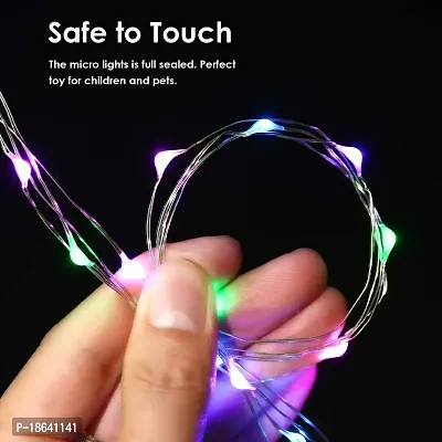 Cloud Search Light Copper Wire String Fairy Lights LED Lights 3AA Battery Powered (2M (20 LED Multicolor 6 Unit))-thumb5