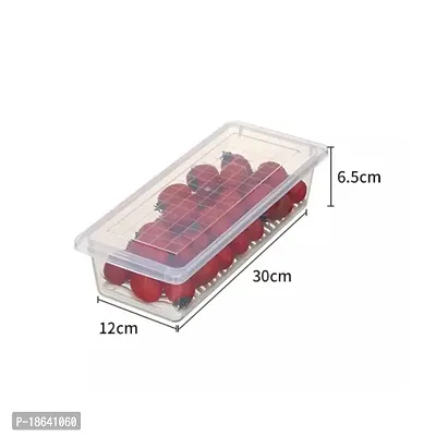 Cloud Search plastic Fridge Storage Boxes, Fridge Organizer Case Removable Drain Plate Fridge Storage Containers Storing Fish, Meat, Vegetables 1500ML (1500, Rectangular, 5, Fridge Organizer)-thumb4