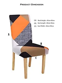 Cloud Search Polyester Dinning Table Chair Cover Universal Size Stretchable Dining Table Cover Removable Washable Chair Cover Seat Protector Slipcover (Pack of 1, Orange)-thumb1