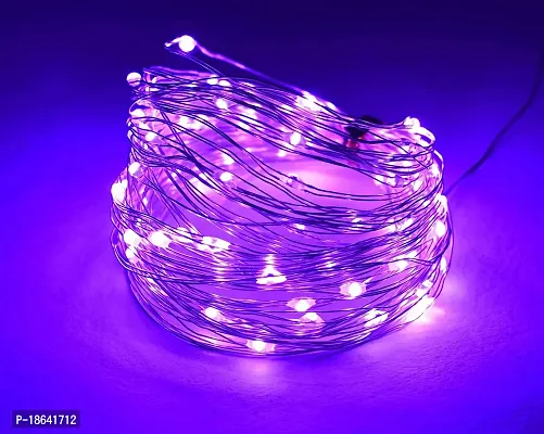 Cloud Search 10 Metre Copper String Light for Decoration, USB Powered, Purple