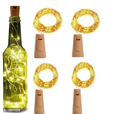 Cloud Search Bottle Lights Battery Powered Cork Shaped Fairy String Decoration Lights (Pack of 4)