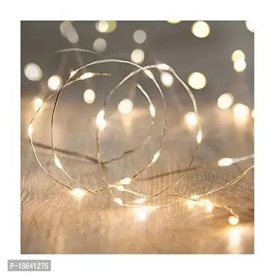 Cloud Search? 3M Battery Operated Silver 30 LED Decorative Strings Fairy Lights (Warm White Yellow Light) (Pack of 2)-thumb0
