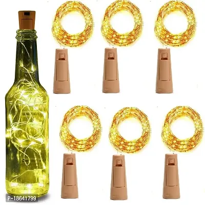 Cloud Search Bottle Lights Battery Powered Cork Shaped Fairy String Decoration Lights (Pack of 6)