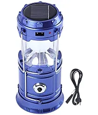 Cloud Search 2 Piece Solar Lantern Emergency Light LED Rechargeable Torch with USB Mobile Charging Point and 2 Power Source Solar (Black  Blue)-thumb4