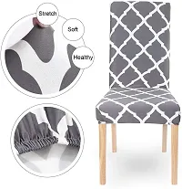 Cloud Search Hexa Printed Grey Polyseter Chair Seat Cover Protector Slipcover Cover Pack of 1-thumb2