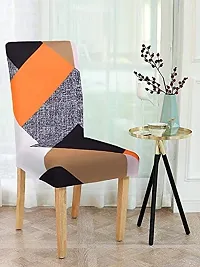 Cloud Search Polyester Dinning Table Chair Cover Universal Size Stretchable Dining Table Cover Removable Washable Chair Cover Seat Protector Slipcover (Pack of 1, Orange)-thumb2