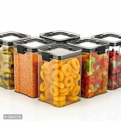 Cloud Search Multipurpose Unbreakable Plastic kitchen containers set organizer Transparent Storage Containers for Kitchen Airtight Masala Spice Box 1100 ML Set of 4 Pcs-thumb3