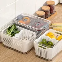 Cloud Search Multi use fridge storage boxes,Fridge Organizer, storage organizer,kitchen containers set for fridge Keep Vegetables Fresh (1100, Rectangular, 1, Fridge Organizer)-thumb2