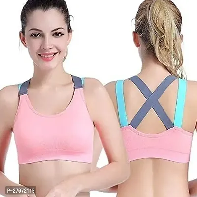 Stylish Pink Cotton Solid Bras For Women-thumb0