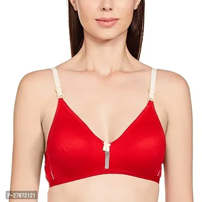 Stylish Red Cotton Solid Bras For Women-thumb0