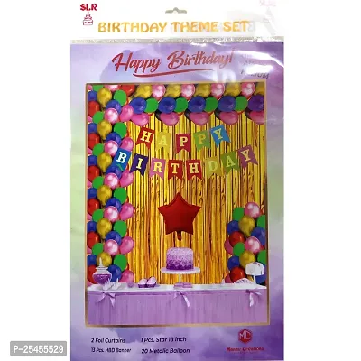Happy Birthday Banner Decoration Kit - Set of 36Pcs | Birthday Decoration Items | Birthday Balloons for Decoration | Decorative Items for Birthday (MULTICOLOR)-thumb0