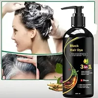 Herbal 3 in 1 Hair Dye Instant Black Hair Shampoo for Women  Men 100% Coverage Shampoo 300ml (Black)-thumb3