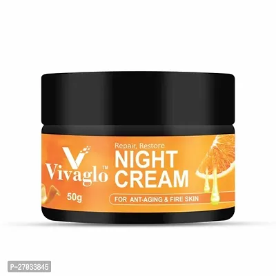 VIVAGLO Vitamin C Night Cream for Brightening  Anti - Aging Contains Niacin amide to Promote Collagen Production (50 g)