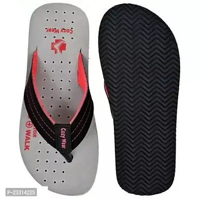 Stylish Grey Rubber Solid Flip Flops For Men-thumb0