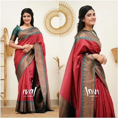 Classic Art Silk Jacquard Saree with Blouse piece