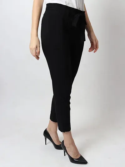 Black Satin Pants With Bow | Poppy Avenue Boutique + Clean Beauty Bar