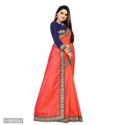 Nefrican Women's Bahubali Silk Saree with Blouse Piece (Red  Navy Blue) - NEFICAN-FB_06-thumb3