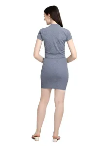 Latest Grey 2 Piece Top and Skirt Bodycon Dress For Women-thumb3