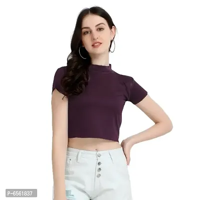 Latest Purple Mini Crop Top For Women