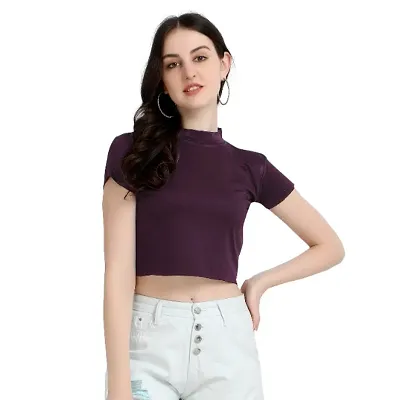 Latest Purple Mini Crop Top For Women