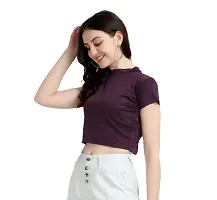 Latest Purple Mini Crop Top For Women-thumb1