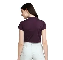 Latest Purple Mini Crop Top For Women-thumb2