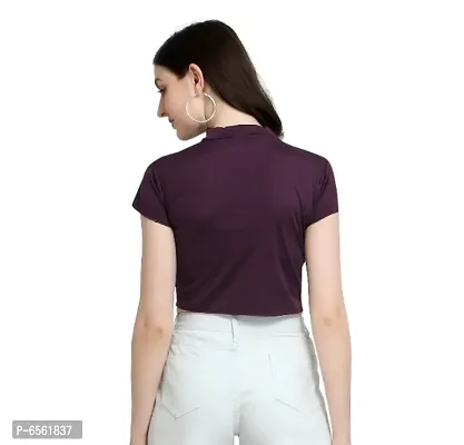 Latest Purple Mini Crop Top For Women-thumb3