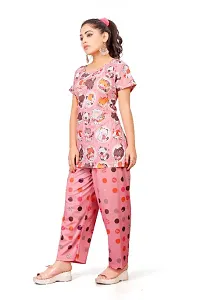 Pink Cotton Blend Printed Nightwear For Women-thumb1