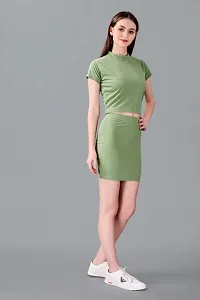 Latest Light Green 2 Piece Skirt  Top Set For Women-thumb1